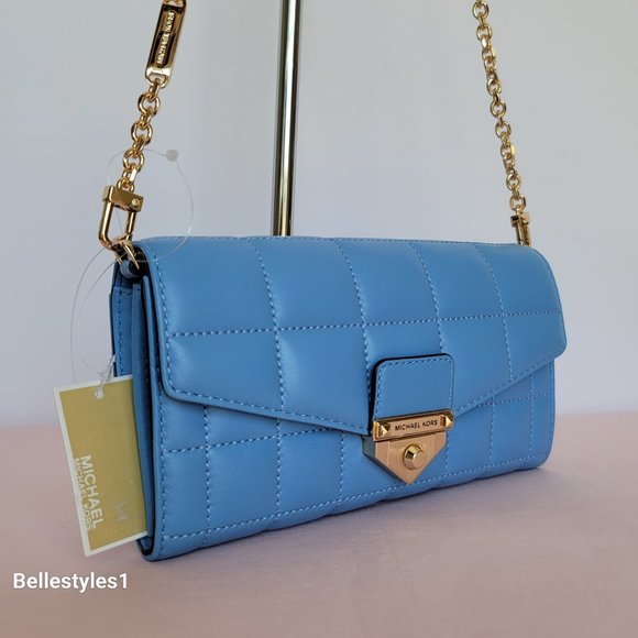 MICHAEL KORS Soho Quilted Large Wallet on Chain Crossbody- South Pacific color⭐ - Picture 4 of 16